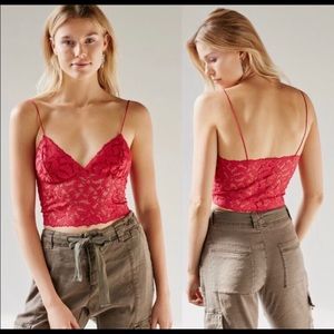 Lacey Lace Bra Cami 
Free People in wine color